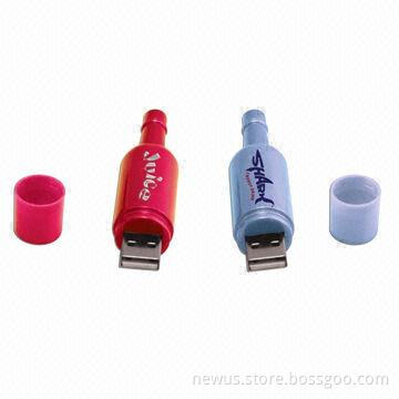 Promotional Bottle-shaped USB Flash Drives, Support Plug-and-play Function